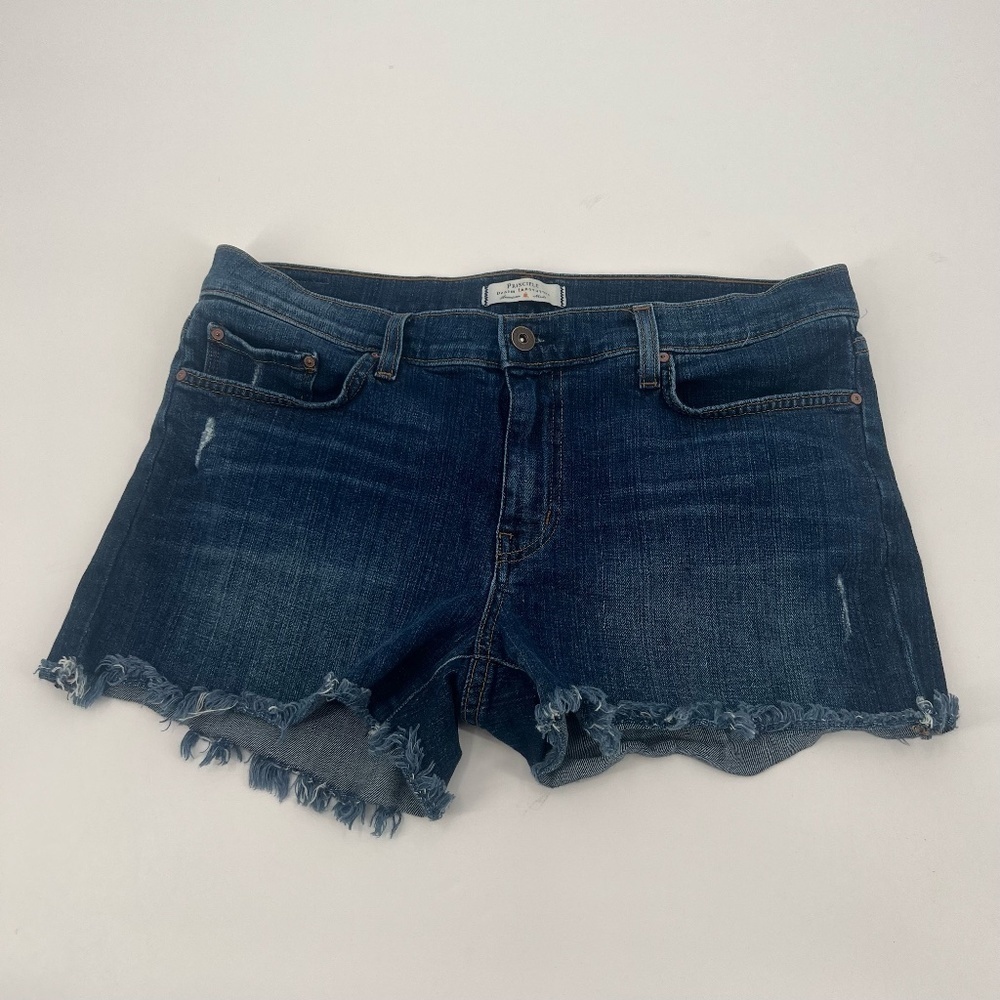 Principle Denim Innovators Wanderer Cut Off Ripped Jean Shorts Size 30 Womens